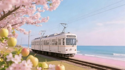 海边鲜花列车