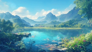 宁静森林湖泊