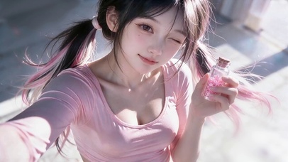 桃粉甜美少女的幸运星