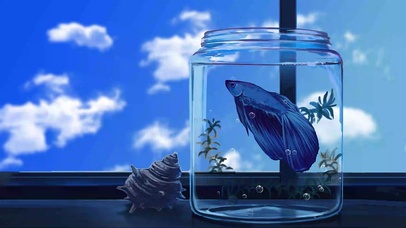 4K 唯美治愈梦幻天空鱼缸