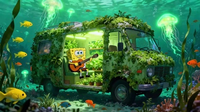 海底沉车弹吉他的海绵宝宝~