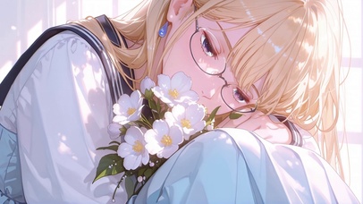 白花簇拥的温柔小憩