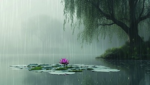 雨中荷塘