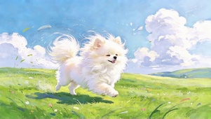 油画小狗