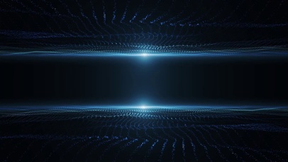 蓝色空间光效波浪