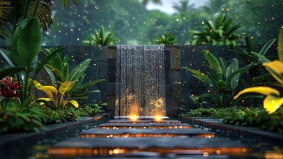 护眼树木绿景萤火虫