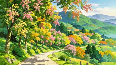 山花盛开