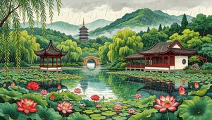 唯美荷花园林
