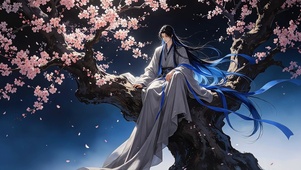 古风樱花树美男
