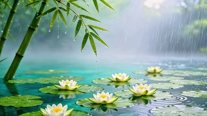 治愈莲花小雨4K