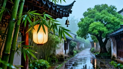 治愈古镇小雨4K