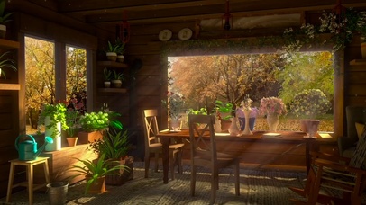 美丽秋天的早晨花园