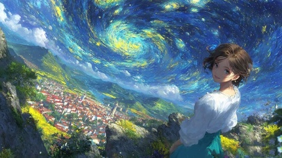 幻想美少女宇宙星空治愈