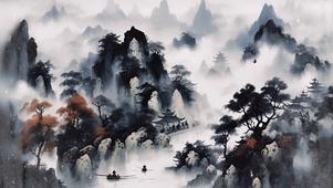 水墨山水AI壁纸
