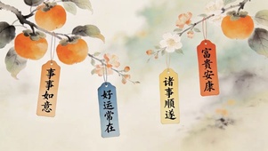 柿子树事事如意