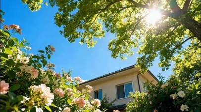 唯美院子的一角