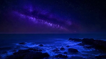 梦幻星空海岸夜景