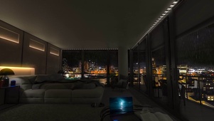 雨天夜晚房间