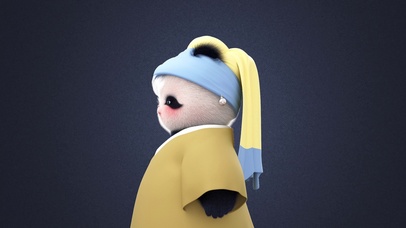 熊非熊偷看屏幕珍珠少女