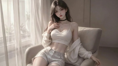 居家慵懒清纯美女