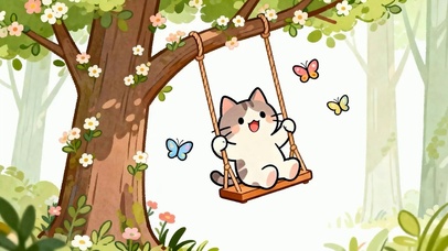 荡秋千可爱猫咪