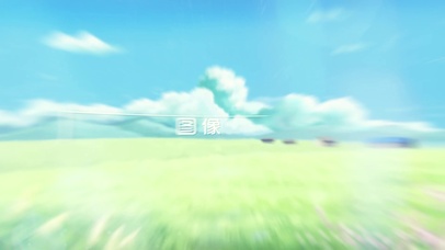 手绘蓝天白云动画花草树木绿植