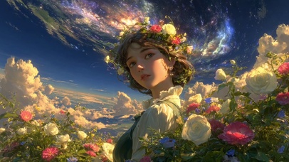 梦中少女治愈系风景