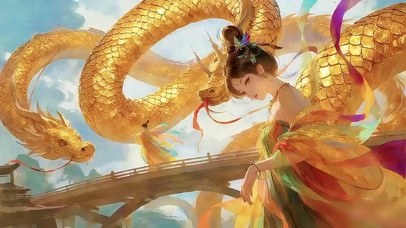 霓裳游龙金辉渡财