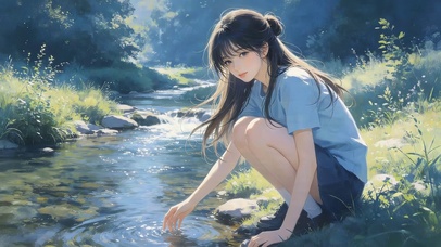 河流边女孩
