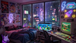 雨夜科幻房间