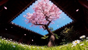 小院樱花树