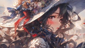 华丽帽子女孩