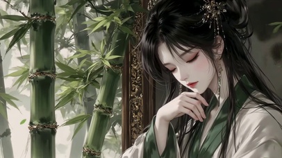 竹林雅韵国风少女