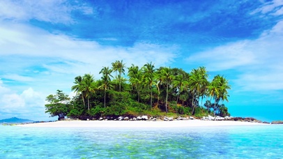 蓝天海岛风景4k