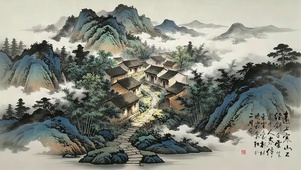 国风水墨古村落