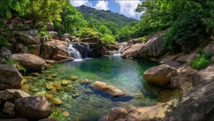 山川流水美丽风景