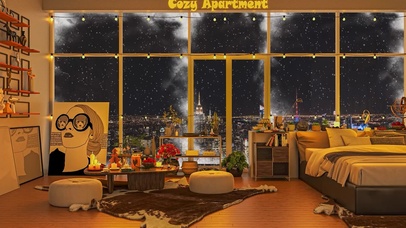 唯美舒适雪夜房间