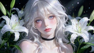 清纯银发百合美少女