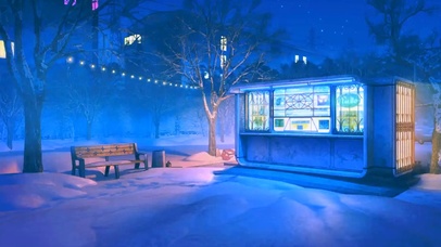 夜晚街边便利店