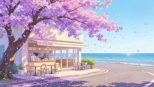 浪漫海边治愈风景