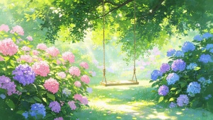 大树下鲜花