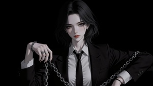 西装暗黑锁链御姐风女孩