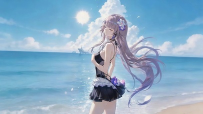 海边短裙女孩