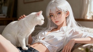白毛少女喵