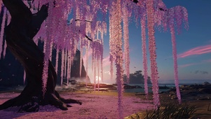 粉色紫藤树