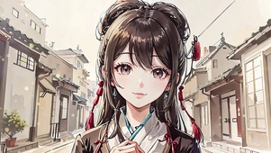 古风水墨典雅文静女神美人