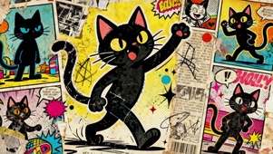 复古卡通黑猫