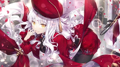 唯美鲜花白发少女
