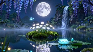 月夜莲瀑