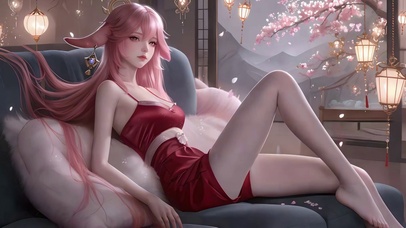 红裙长腿少女八重神子